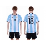 Argentina #18 Pastore Home Soccer Country Jersey