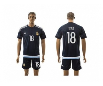 Argentina #18 Tevez Away Soccer Country Jersey