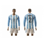 Argentina #2 Maydana Home Long Sleeves Soccer Country Jersey1