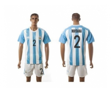 Argentina #2 Maydana Home Soccer Country Jersey1