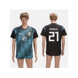 Argentina #21 Dybala Black Training Soccer Country Jersey