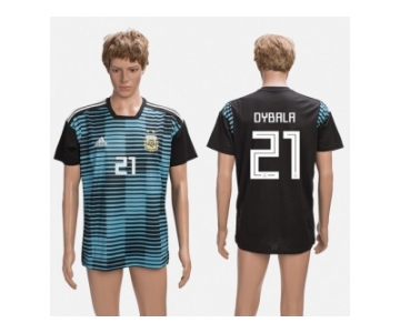 Argentina #21 Dybala Black Training Soccer Country Jersey