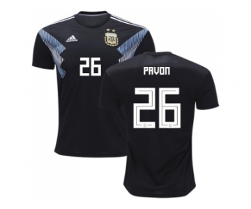 Argentina #26 Pavon Away Soccer Country Jersey