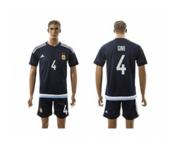 Argentina #4 Gino Away Soccer Country Jersey