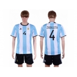 Argentina #4 Zabaleta Home Soccer Country Jersey