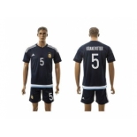 Argentina #5 Kranevitier Away Soccer Country Jersey