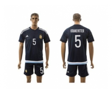 Argentina #5 Kranevitier Away Soccer Country Jersey