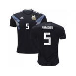 Argentina #5 Paredes Away Soccer Country Jersey