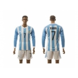 Argentina #7 Di Maria Home Long Sleeves Soccer Country Jersey2