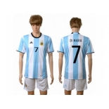 Argentina #7 Di Maria Home Soccer Country Jersey1