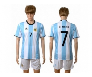 Argentina #7 Di Maria Home Soccer Country Jersey1