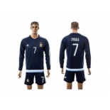 Argentina #7 Dybala Away Long Sleeves Soccer Country Jersey