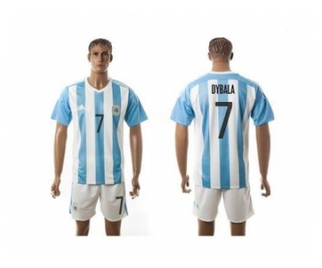 Argentina #7 Dybala Home Soccer Country Jersey1