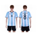 Argentina #8 J.Zanetti Home Soccer Country Jersey