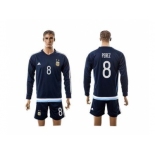 Argentina #8 Perez Away Long Sleeves Soccer Country Jersey