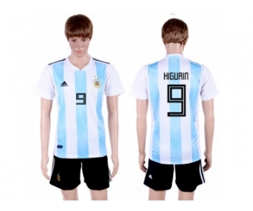 Argentina #9 Higuain Home Soccer Country Jersey