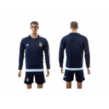 Argentina Blank Away Long Sleeves Soccer Country Jersey