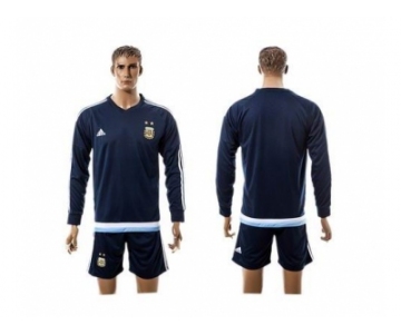 Argentina Blank Away Long Sleeves Soccer Country Jersey