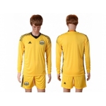 Argentina Blank Yellow Goalkeeper Long Sleeves Soccer Country Jersey