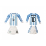 Argentina #10 Maradona Home Long Sleeves Kid Soccer Country Jersey