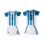 Argentina #11 Lamela Home Kid Soccer Country Jersey1