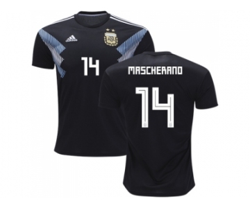 Argentina #14 Mascherano Away Kid Soccer Country Jersey