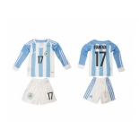 Argentina #17 Otamemdi Home Long Sleeves Kid Soccer Country Jersey