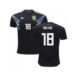 Argentina #18 Salvio Away Kid Soccer Country Jersey