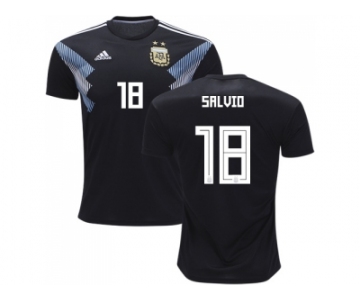 Argentina #18 Salvio Away Kid Soccer Country Jersey