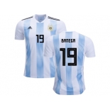 Argentina #19 Banega Home Kid Soccer Country Jerseys