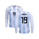 Argentina #19 Banega Home Long Sleeves Kid Soccer Country Jerseys