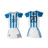 Argentina #20 Gaitan Home Kid Soccer Country Jersey1