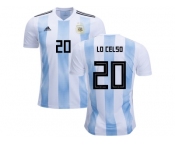 Argentina #20 Lo Celso Home Kid Soccer Country Jersey