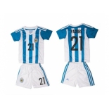 Argentina #21 Pastore Home Kid Soccer Country Jersey