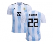 Argentina #22 R.Gomez Home Kid Soccer Country Jersey