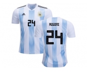 Argentina #24 Rigoni Home Kid Soccer Country Jersey