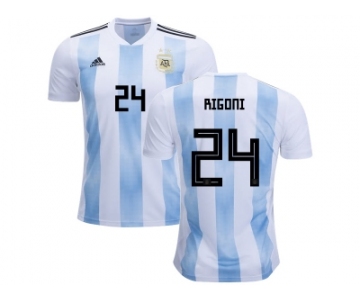 Argentina #24 Rigoni Home Kid Soccer Country Jersey