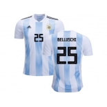 Argentina #25 Belluschi Home Kid Soccer Country Jersey