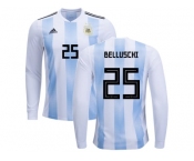 Argentina #25 Belluschi Home Long Sleeves Kid Soccer Country Jersey