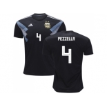 Argentina #4 Pezzella Away Kid Soccer Country Jersey