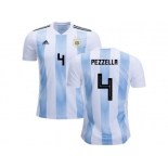 Argentina #4 Pezzella Home Kid Soccer Country Jersey