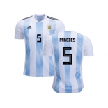 Argentina #5 Paredes Home Kid Soccer Country Jersey