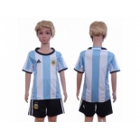 Argentina Blank Home Kid Soccer Country Jersey