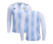 Argentina Blank Home Long Sleeves Kid Soccer Country Jerseys