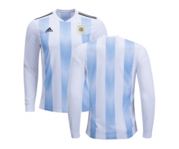 Argentina Blank Home Long Sleeves Kid Soccer Country Jerseys