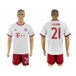 Bayern Munchen #21 Lahm White Soccer Club Jersey