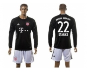 Bayern Munchen #22 Starke Goalkeeper Black Long Sleeves Soccer Club Jersey