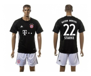 Bayern Munchen #22 Starke Goalkeeper Black Soccer Club Jersey