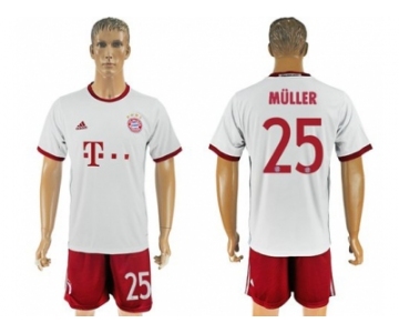 Bayern Munchen #25 Muller White Soccer Club Jersey