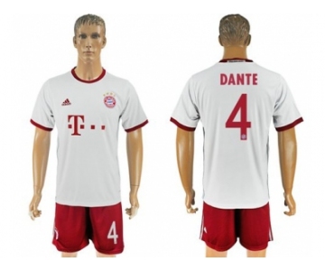 Bayern Munchen #4 Dante White Soccer Club Jersey